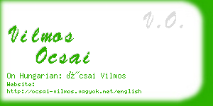 vilmos ocsai business card